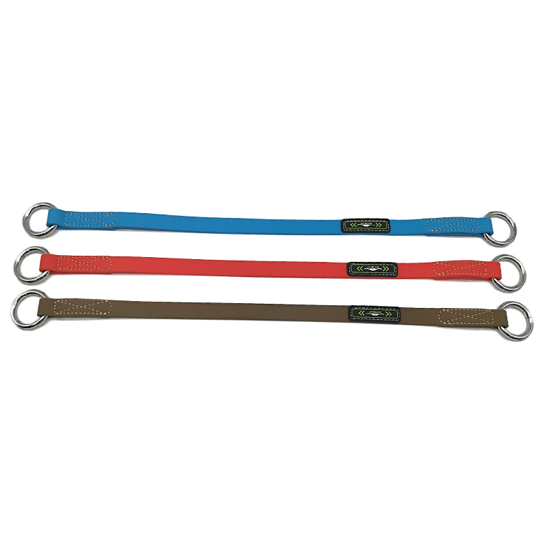 Adjustable Martingale Flat Blue Waterproof PVC Nylon Dog Slip Collar for Medium Dogs