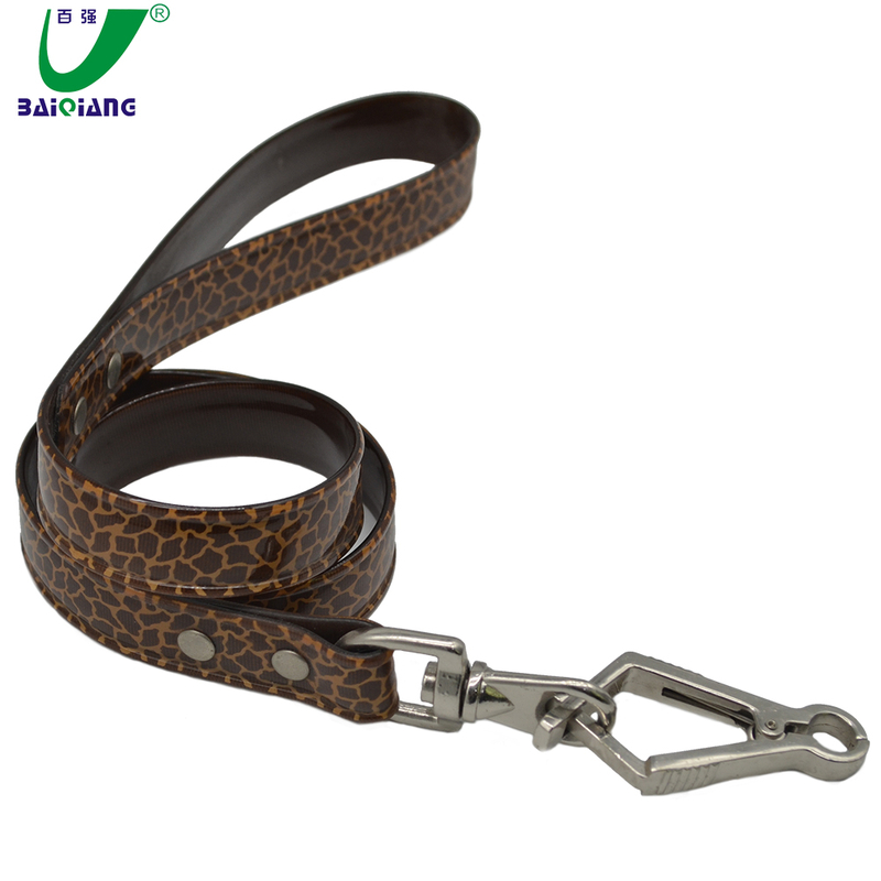 Plain Smooth Surface Nylon Webbing Custom Print Leopard Pattern Dog Collar