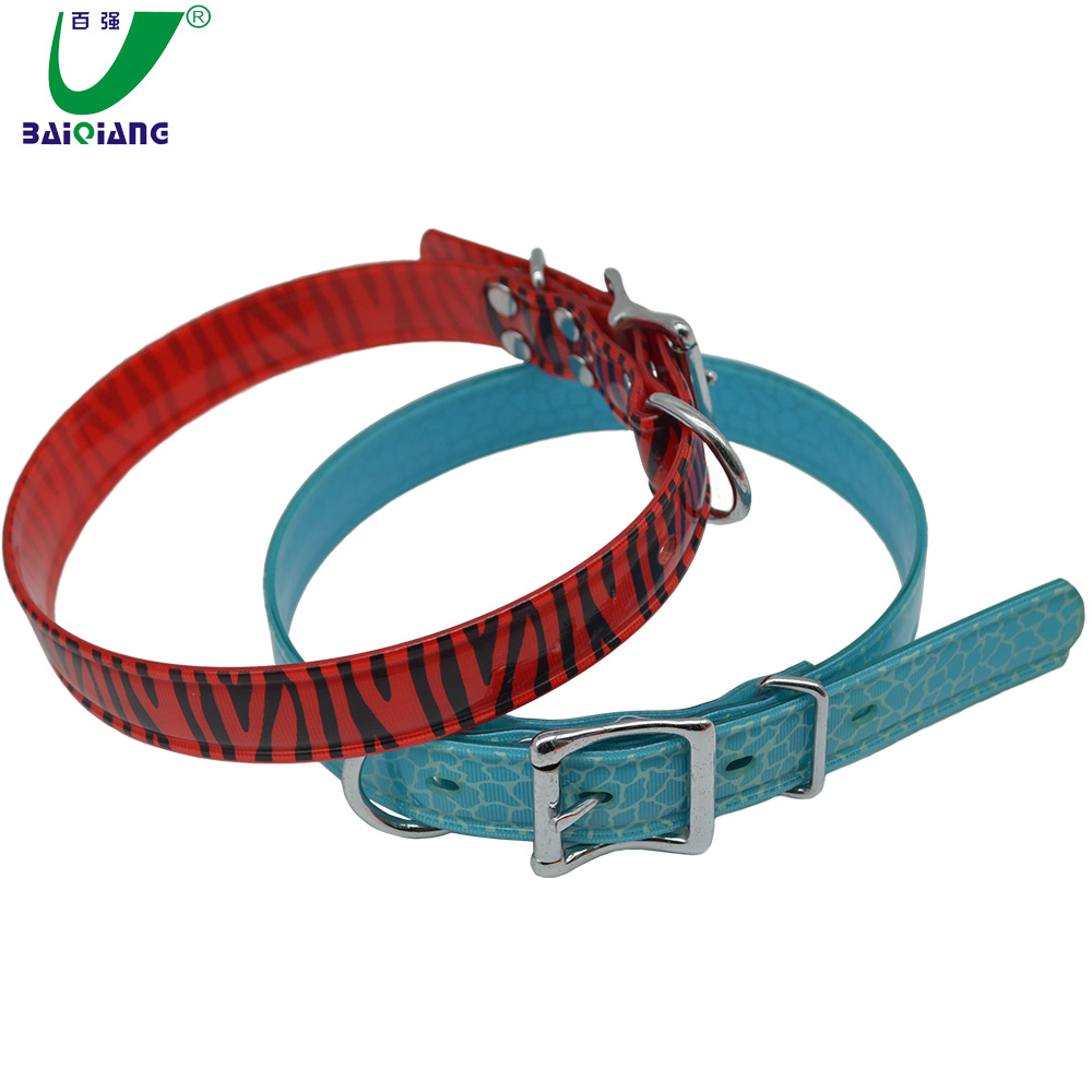 Short Water Resistant Poly Vinyl Dog Collar Camo