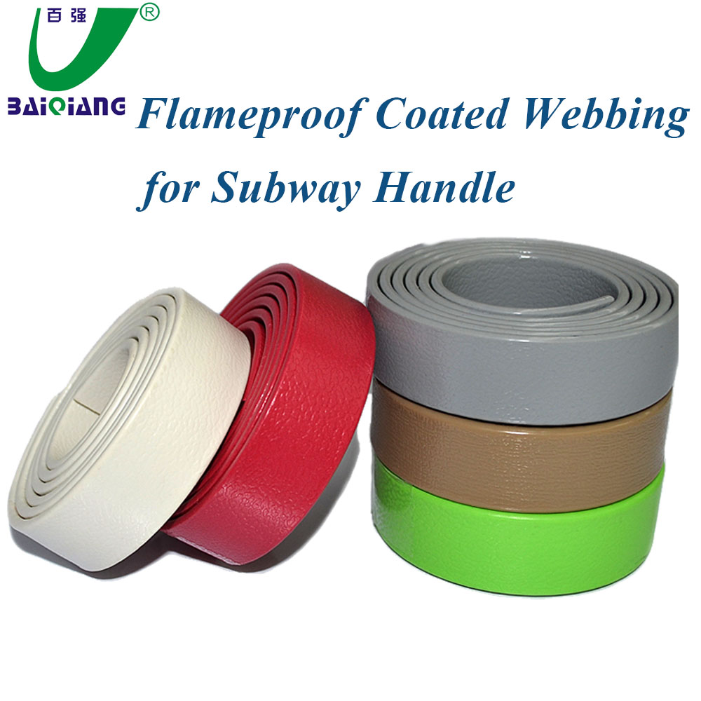 Solid Color Red TPU Coated Webbing for Subway Handle or Bus Handle