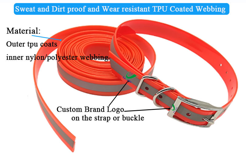 High Visibility Reflective Rubber bing Band for Dog Collar Leashes